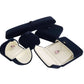 Blue Velvet Jewelry Box Double Ring Gift Packaging
