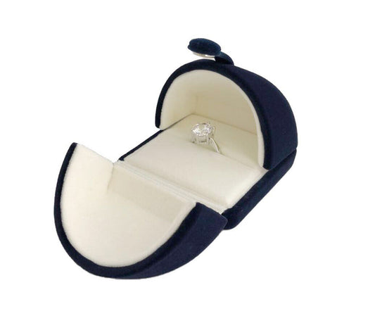 Blue Velvet Ring Box