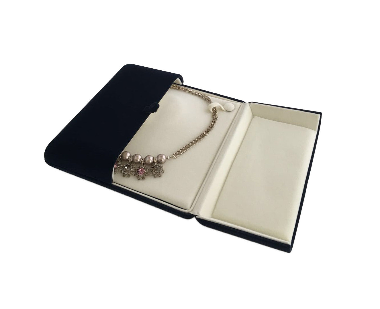 Dark Blue Velvet Banquet Large Necklace Gift Box