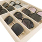 Large Velevet Beige Sunglass Trays Eyewear Storage Draw Divider