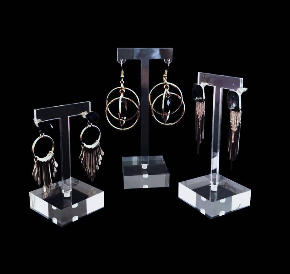 Clear Acrylic Earring Display Stands Set of 3 PCs