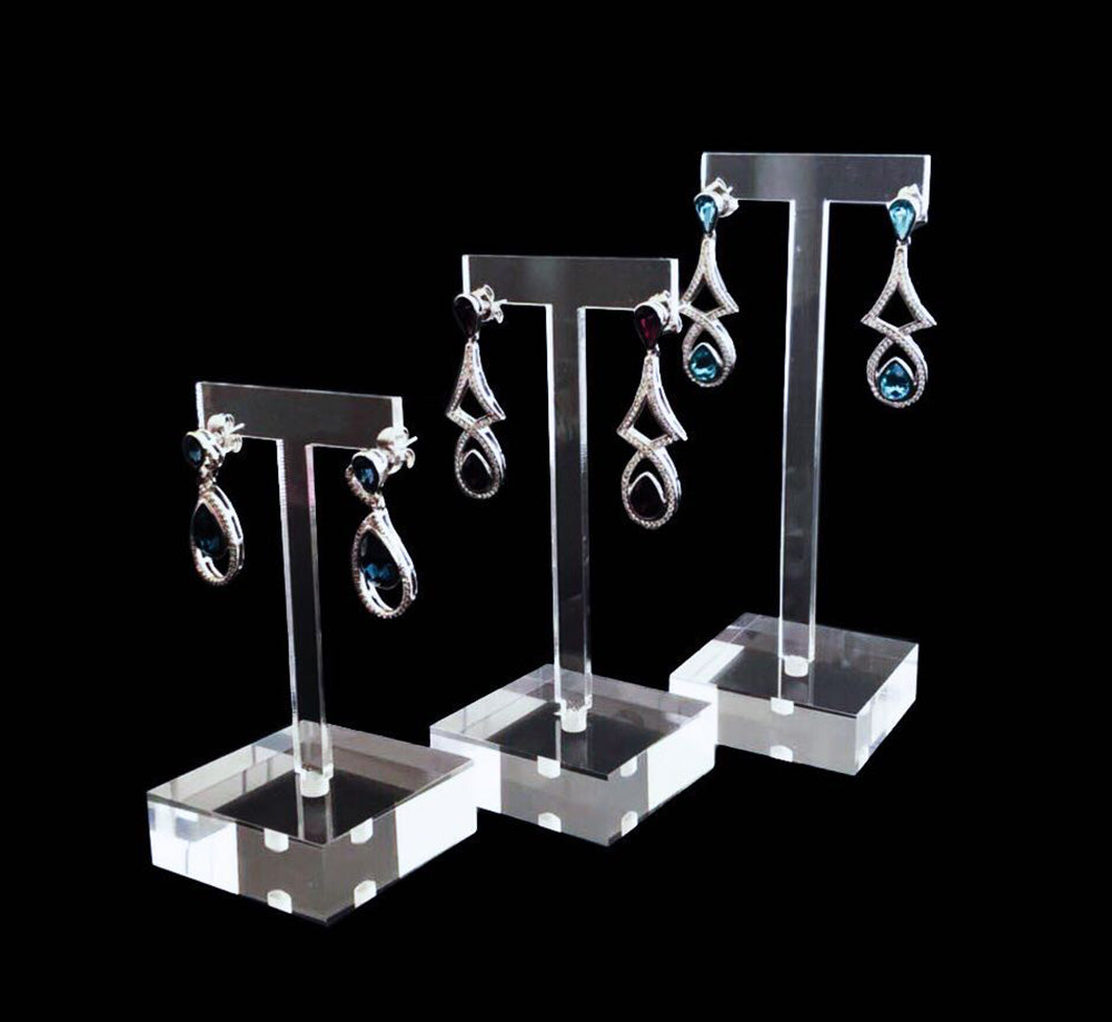 Clear Acrylic Earring Display Stands Set of 3 PCs