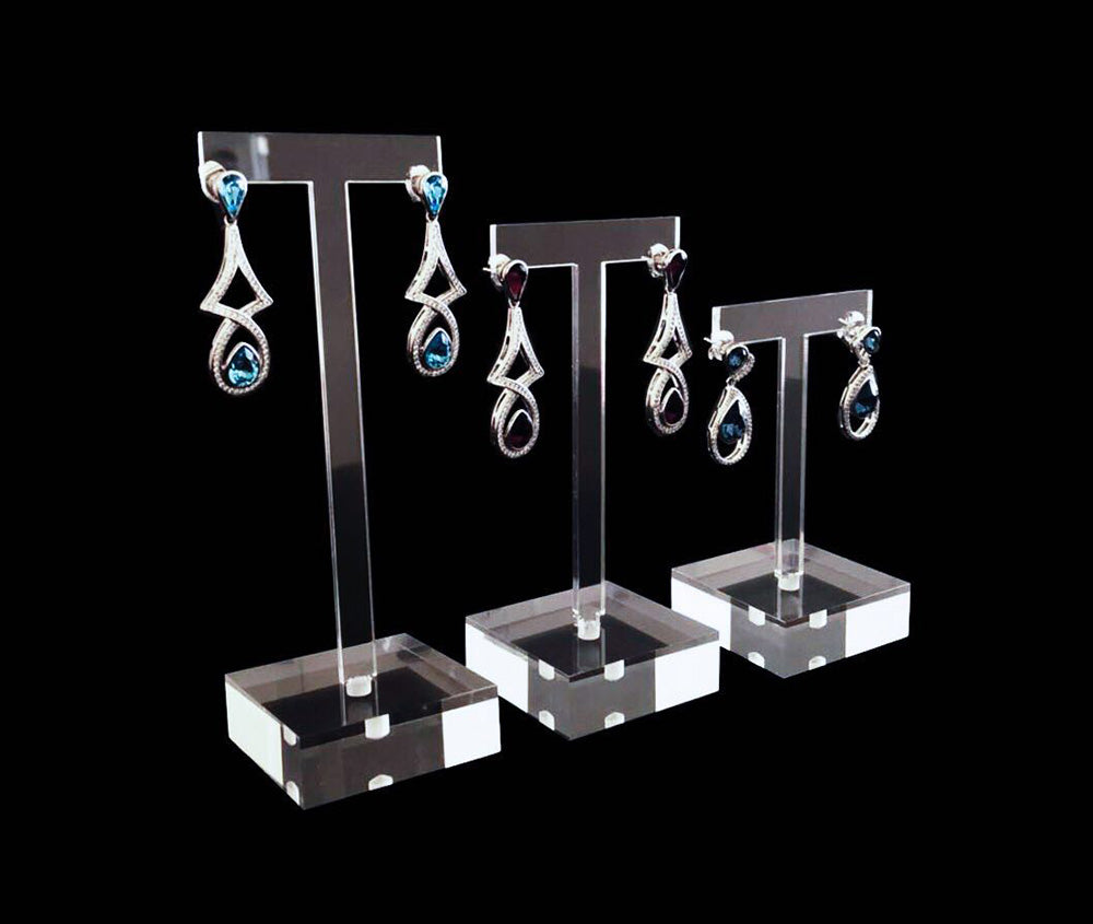 Clear Acrylic Earring Display Stands Set of 3 PCs