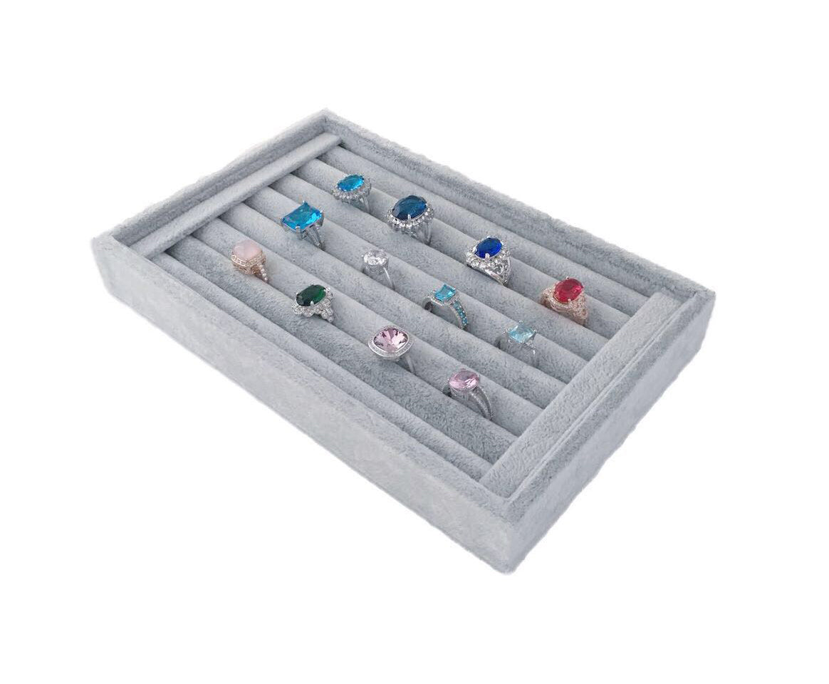 Small dark grey ring tray drawer insert divider