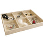 Medium Beige 6 Grid Jewelry Tray