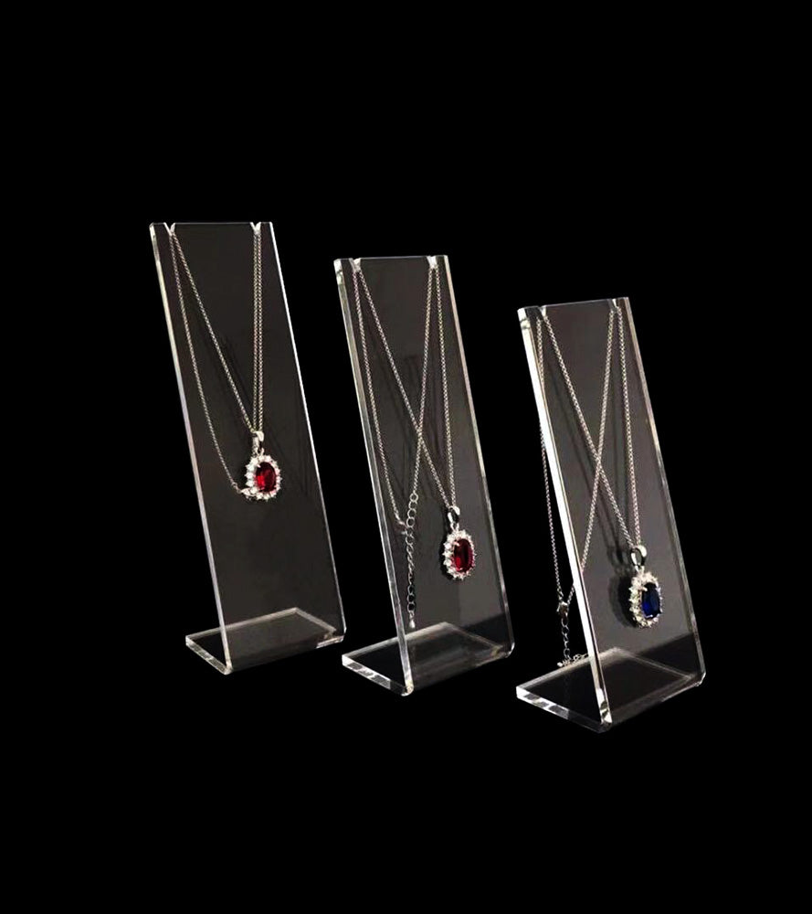 Necklace Display Stands Clear Acrylic Premium Grade Set of 3PCs