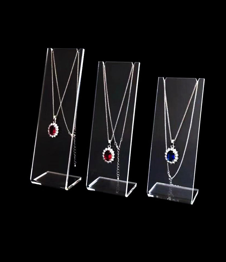 Necklace Display Stands Clear Acrylic Premium Grade Set of 3PCs