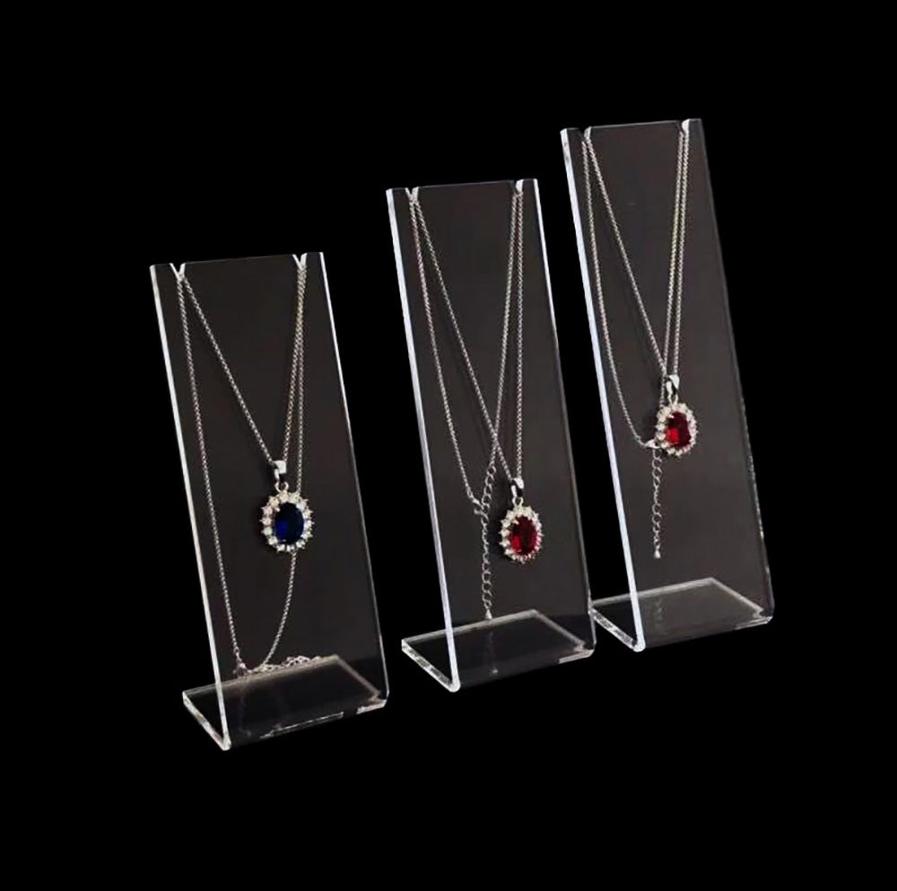 Necklace Display Stands Clear Acrylic Premium Grade Set of 3PCs