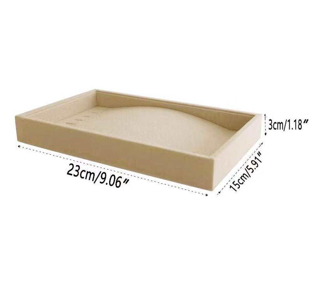 Beige Jewelry Collection Storage Tray for Necklaces