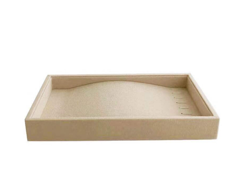 Beige Jewelry Collection Storage Tray for Necklaces