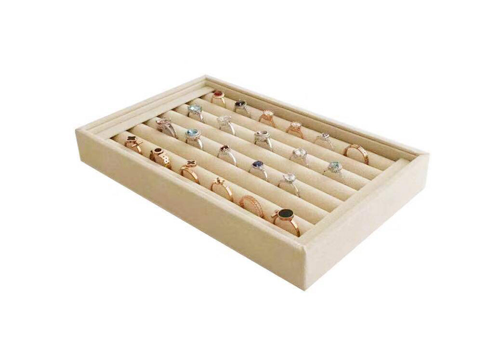 Beautiful Beige Jewelry Collection Storage Ring Tray