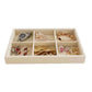 Small 6 Grid Beige Velvet Jewelry Collection Storage Tray