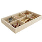 Small 6 Grid Beige Velvet Jewelry Collection Storage Tray