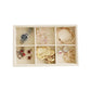 Small 6 Grid Beige Velvet Jewelry Collection Storage Tray