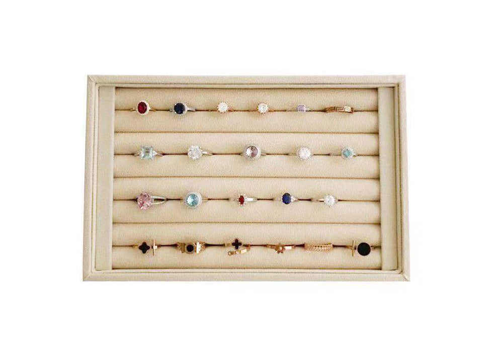 Beautiful Beige Jewelry Collection Storage Ring Tray