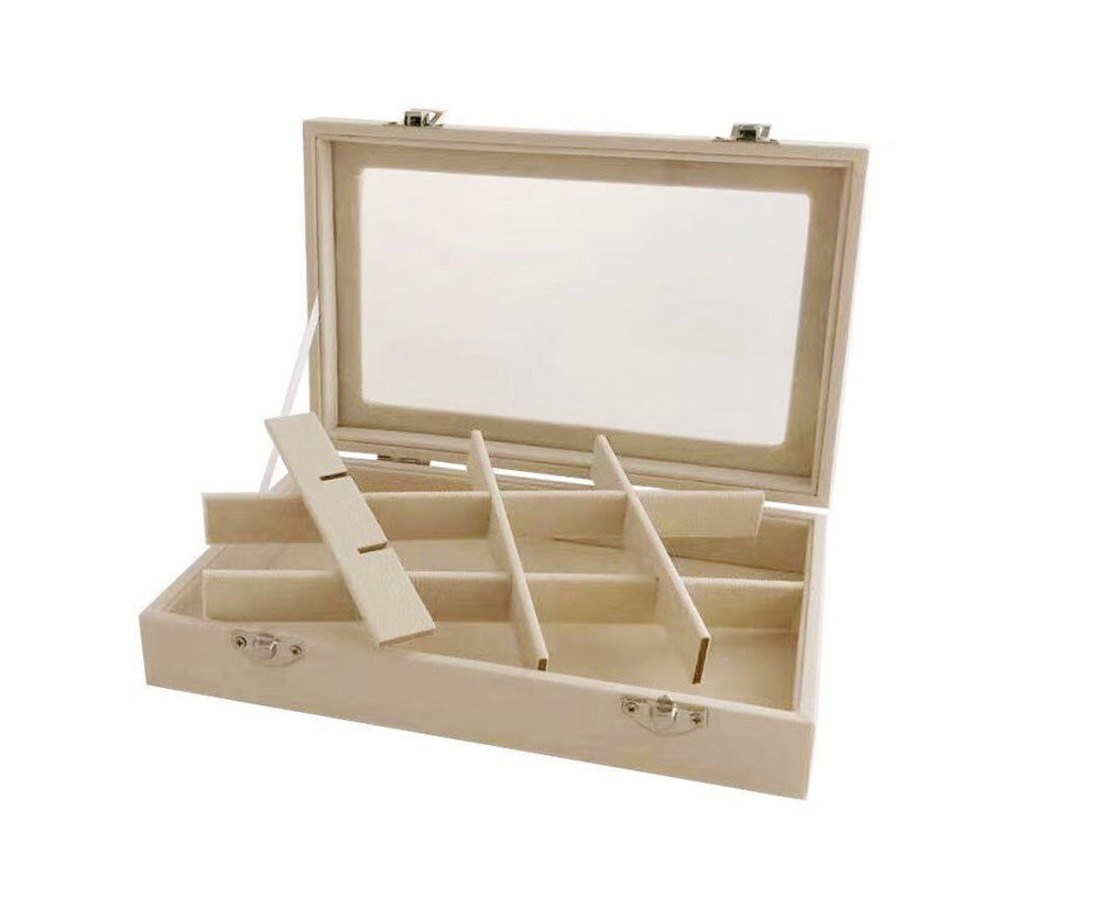 Premium Quality Stackable Rearrangeable Organizer with Glass Lid (Top Tray)