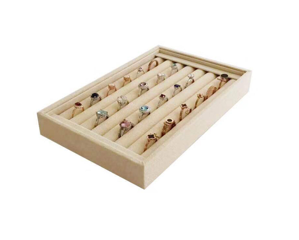 Beautiful Beige Jewelry Collection Storage Ring Tray