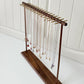 Walnut Wood Brass Pendant Necklace Organizer Stand (Large)