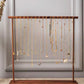 Walnut Wood Brass Pendant Necklace Organizer Stand (Large)