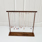 Walnut Wood Brass Pendant Necklace Organizer Stand (Large)