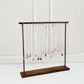 Walnut Wood Brass Pendant Necklace Organizer Stand (Large)