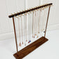 Walnut Wood Brass Pendant Necklace Organizer Stand (Large)
