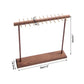 Solide Walnut Wood Necklace Stand Organizer with Brass Hooks (medium)