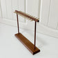 Solide Walnut Wood Necklace Stand Organizer with Brass Hooks (medium)