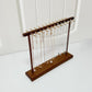 Solide Walnut Wood Necklace Stand Organizer with Brass Hooks (medium)